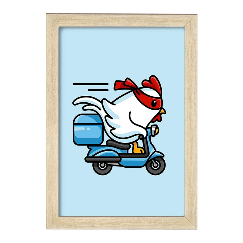 تابلو خندالو مدل حیوانات بامزه مرغ کد 28351