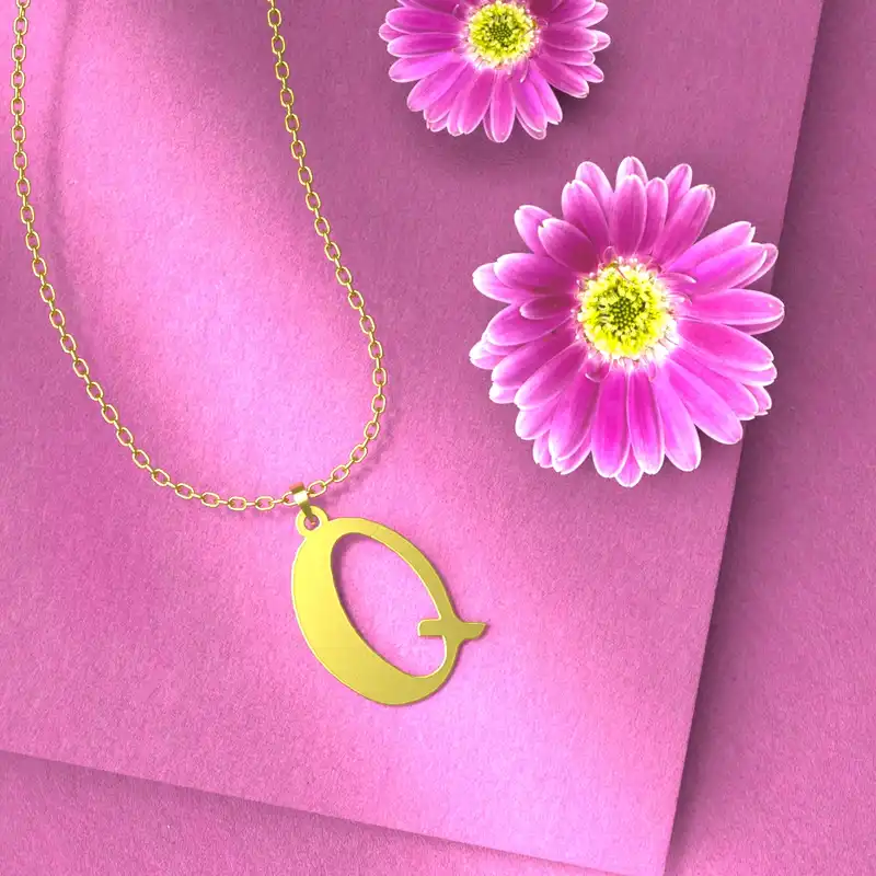 گردنبند طلا 18 عیار زنانه مدوپد مدل حرف Q کد H3-1-1277