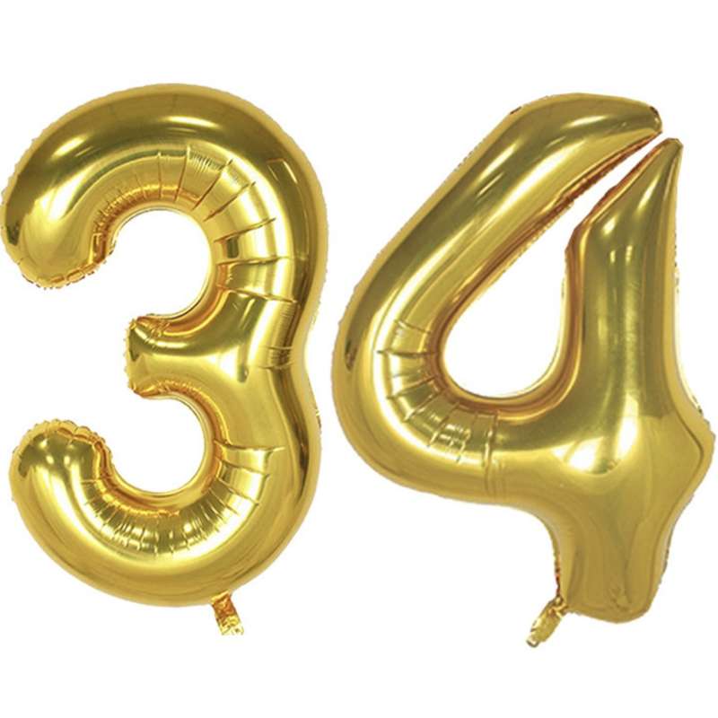 بادکنک فویلی پارتی لند تهران طرح عدد سی و چهار کد thirty four34 مجموعه 2 عددی
