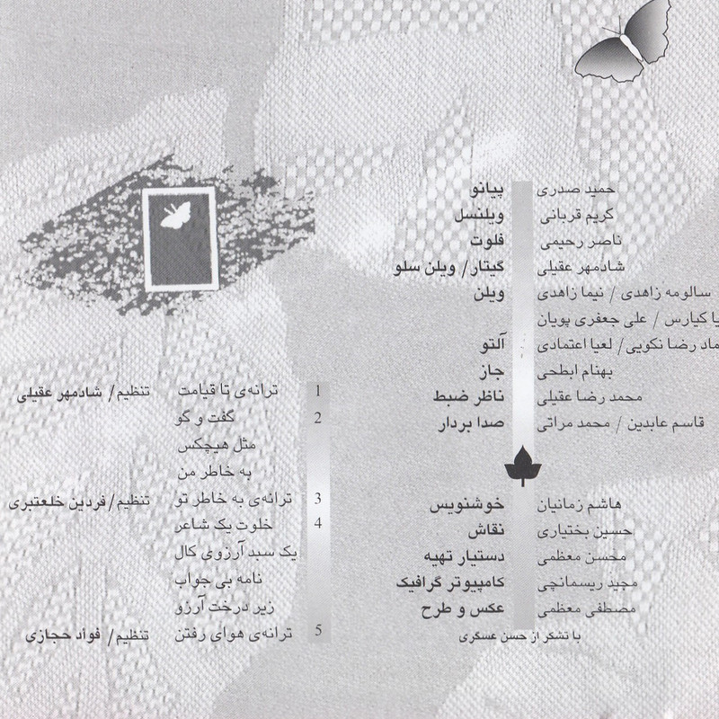 آلبوم موسیقی مثل هیچ کس اثر خشایار اعتمادی و مریم حیدرزاده نشر دارینوش