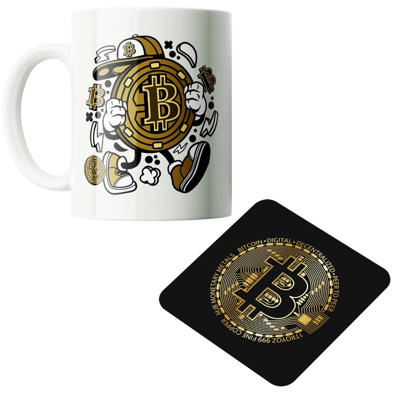 ماگ پاد آفرین مدل بیت کوین تریدر ارز دیجیتال کریپتو فارکس کد PZ357 به همراه زیرلیوانی