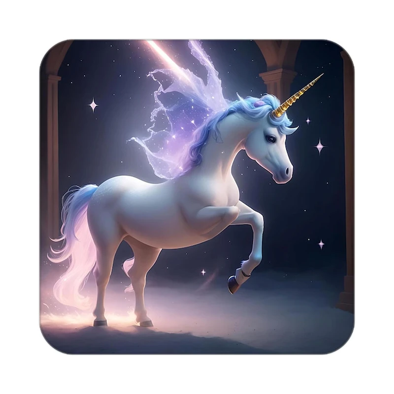 زیر لیوانی کاکتی طرح اسب تک شاخ و یونیکورن مدل mp32597