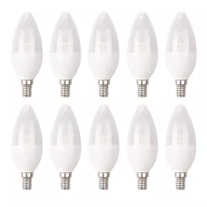 لامپ ال ای دی 6 وات لامپ نور مدل شمعی شفاف پایه E14 بسته 10 عددی