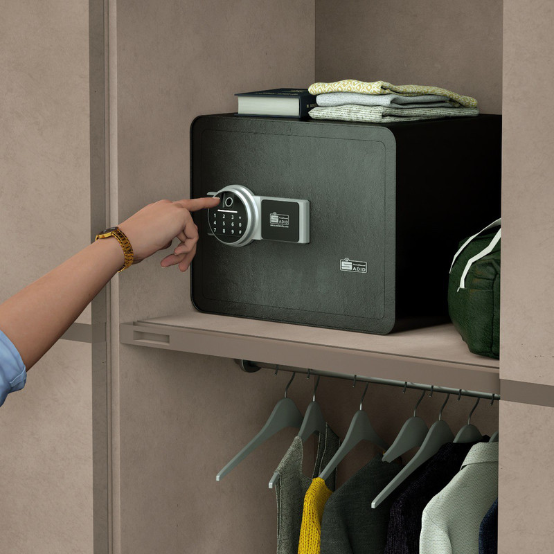 گاوصندوق الکترونیکی سدید مدل هوم‌سیف اثرانگشتی-لمسی کد HS-FT