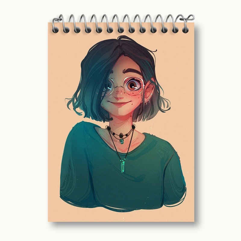 دفتر یادداشت 50 برگ خندالو مدل دخترانه کد 25615