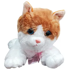 عروسک مدل گربه پشمالو خوابیده طول 20 سانتی‌متر