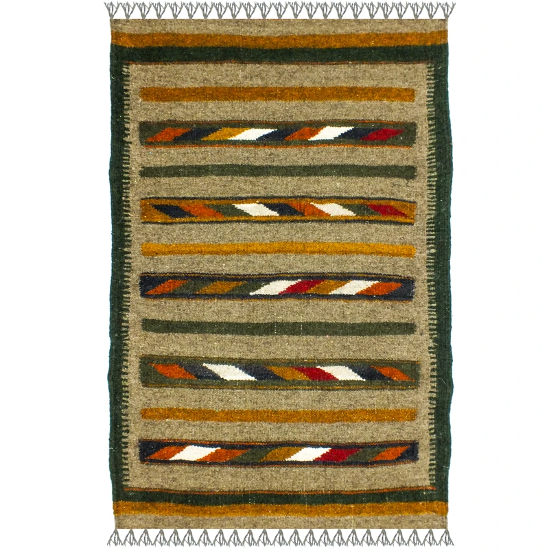 گلیم دستبافت یک متر مدل پادری شیراز کد 1699 زمینه الوان