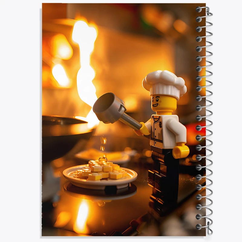 دفتر ژورنال نویسی 50 برگ خندالو مدل نقطه ای طرح لگو آشپز (Lego) کد F6553