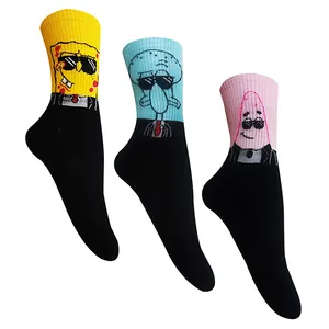 جوراب ساق بلند مردانه تن پوش هنگامه مدل کش اسپرت باب اسفنجی مجموعه 3 عددی