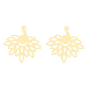 گوشواره طلا 18 عیار زنانه کرابو طرح طاووس مدل Kr5297