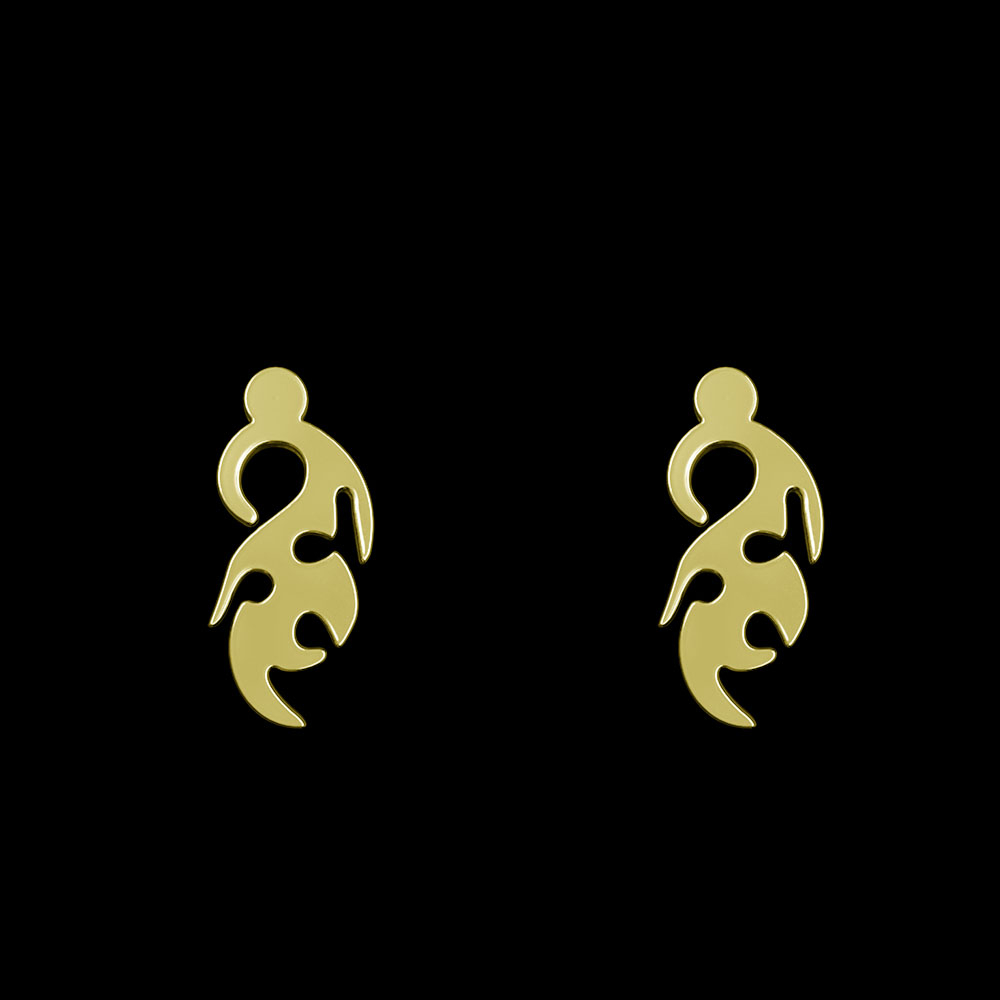 گوشواره طلا 18 عیار زنانه مدوپد مدل سیاره کد GA1-12995