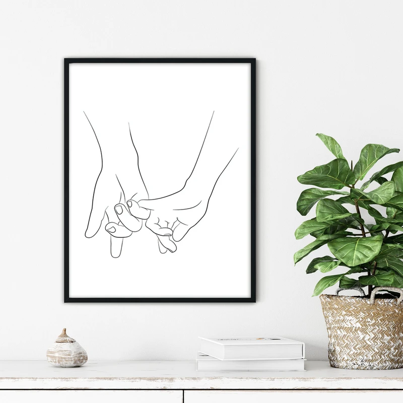 تابلو آتریسا طرح لاین آرت مدرن مدل ATFL149 فریم مشکی