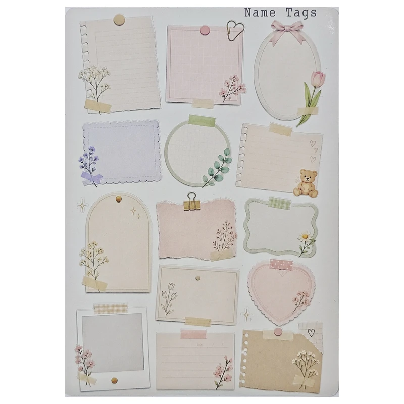برچسب طرح برش خورده بولت ژورنال مدل Name Tags A5