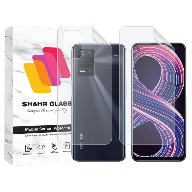 محافظ صفحه نمایش هیدروژل شهر گلس مدل MTNANFBSH مناسب برای گوشی موبایل ریلمی Realme 8 5G به همراه محافظ پشت گوشی