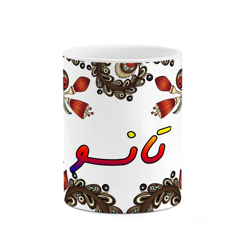 ماگ کاکتی مدل اسم تانسو طرح سنتی گل و بته کد mgh44531