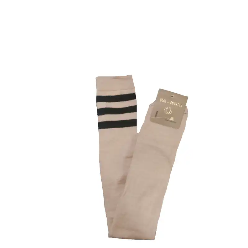 جوراب ساق بلند زنانه مدل سه خط کرم کد 2022 K