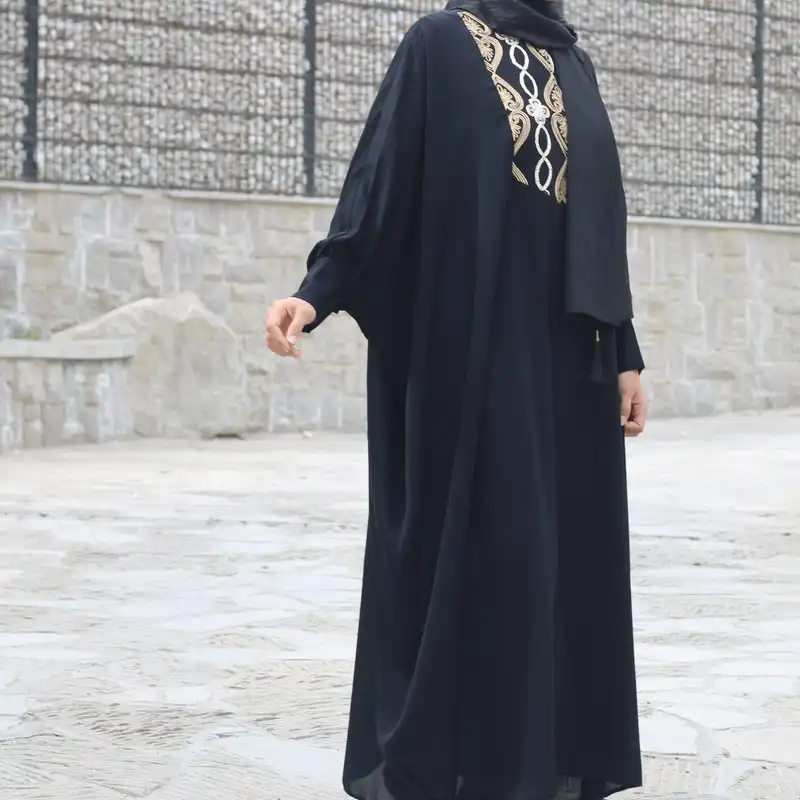 مانتو زنانه مدل عبایی سوزن دوزی