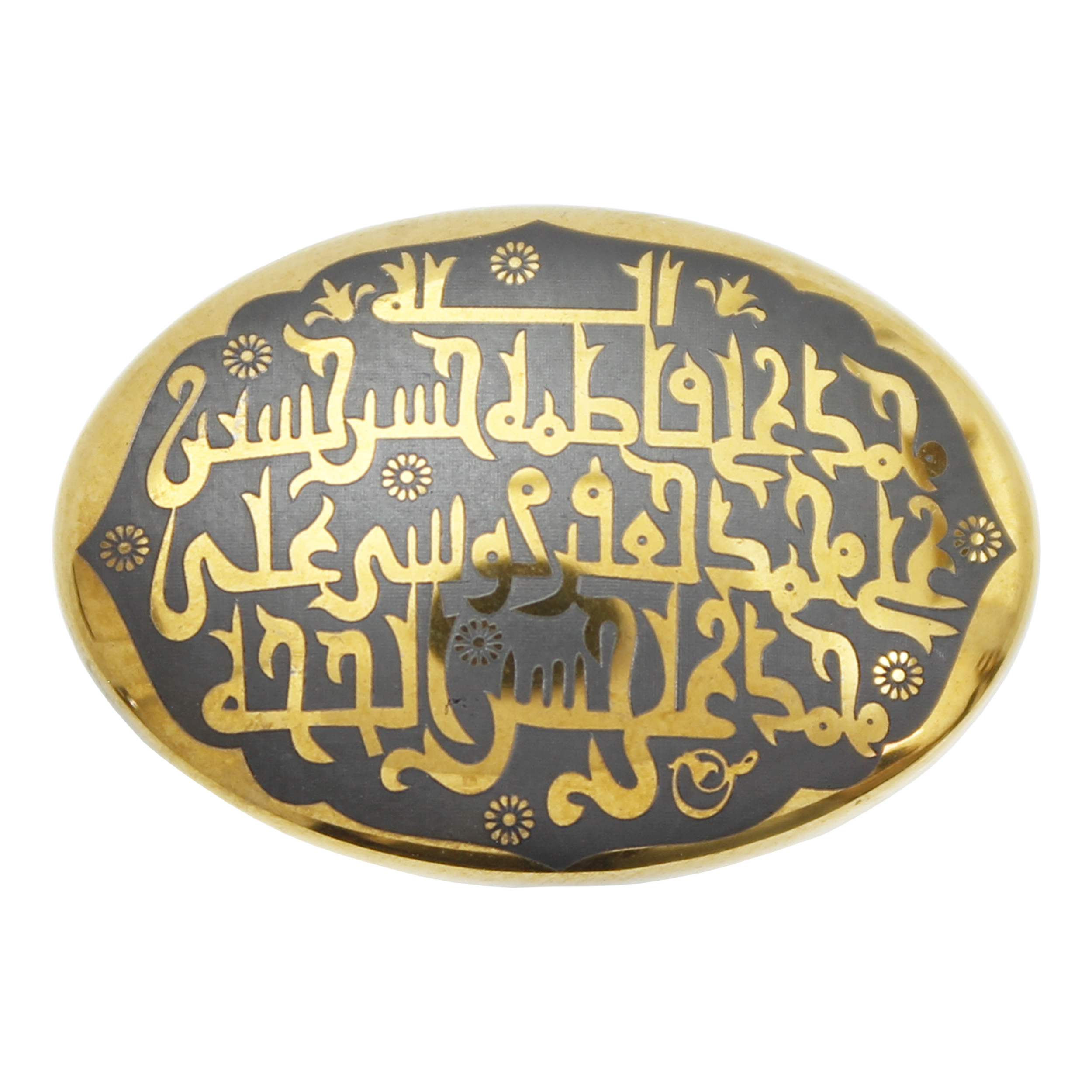 سنگ حدید طرح الله و چهارده معصوم با خط کوفی کد 1927