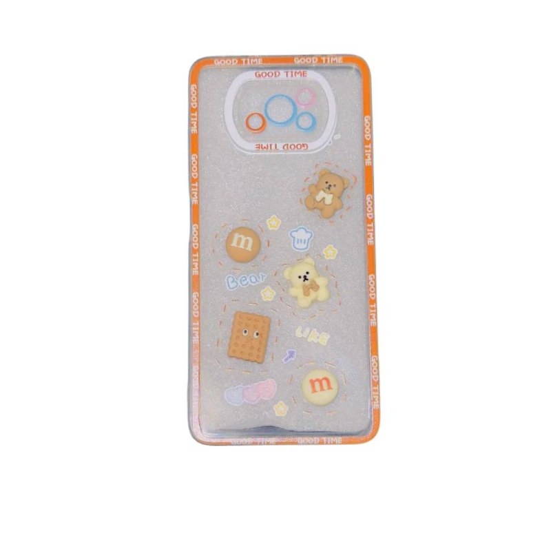 کاور طرح خرس بیسکوییتی برجسته کد Bear45  مناسب برای گوشی موبایل شیائومی Poco X3