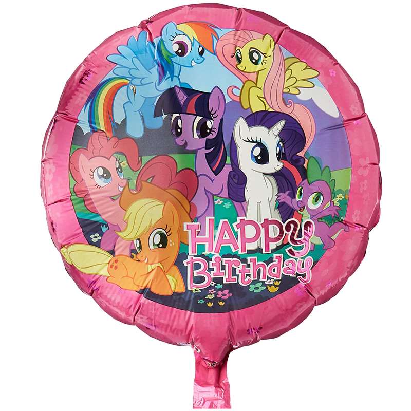 بادکنک فویلی مسترتم طرح پونی پلاس همراه با نی و بست