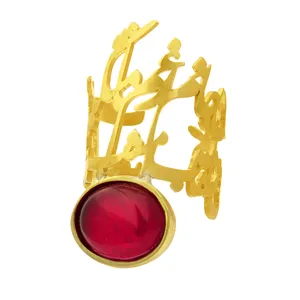 انگشتر زنانه گالری عزیزی طرح شعر مدل gz14499