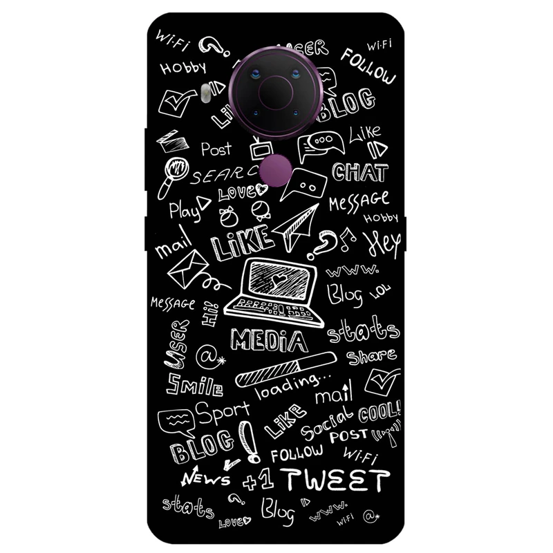 کاور مگافون طرح رسانه های اجتماعی مدل 1898 مناسب برای گوشی موبایل نوکیا 5.4     