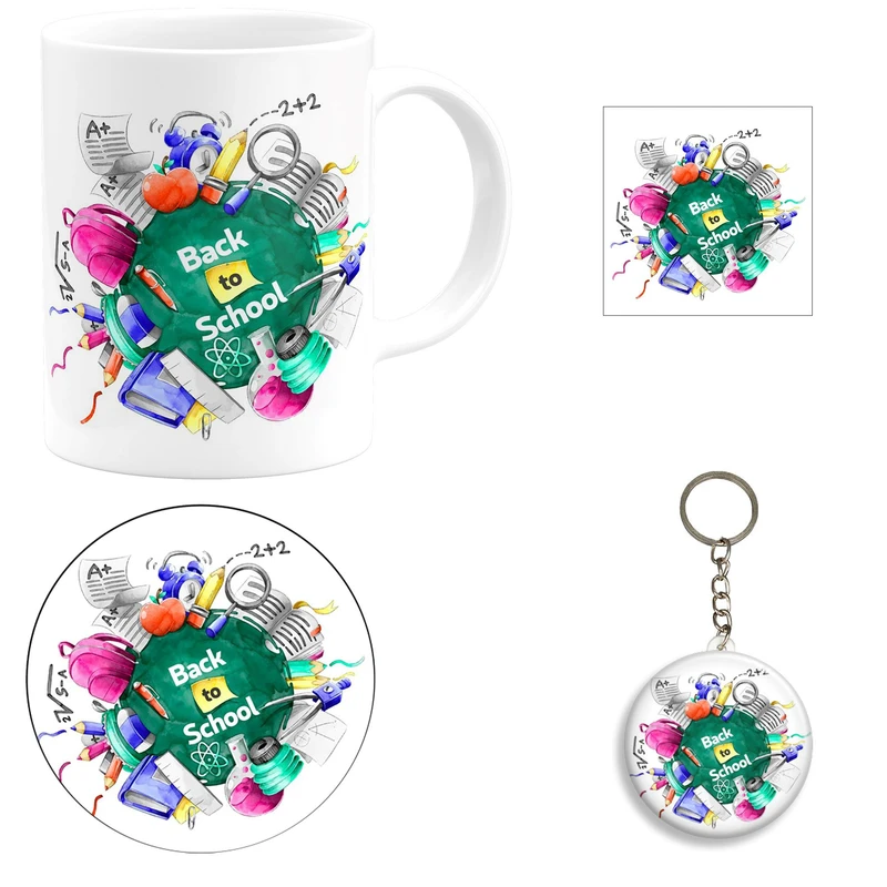 ست هدیه ماگ مدل لیوان روز دانش آموز کد A2 مجموعه 4 عددی