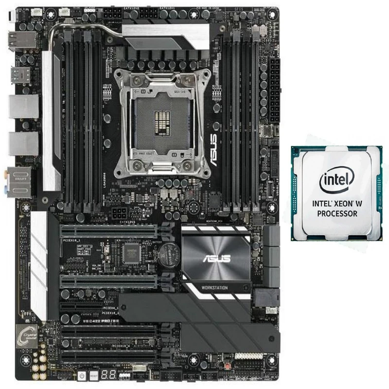 مادربرد ایسوس مدل WS C422 PRO/SE به همراه پردازنده مرکزی اینتل مدل Xeon W-2133