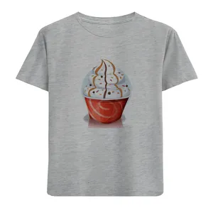 تی شرت آستین کوتاه دخترانه مدل بستنی D183