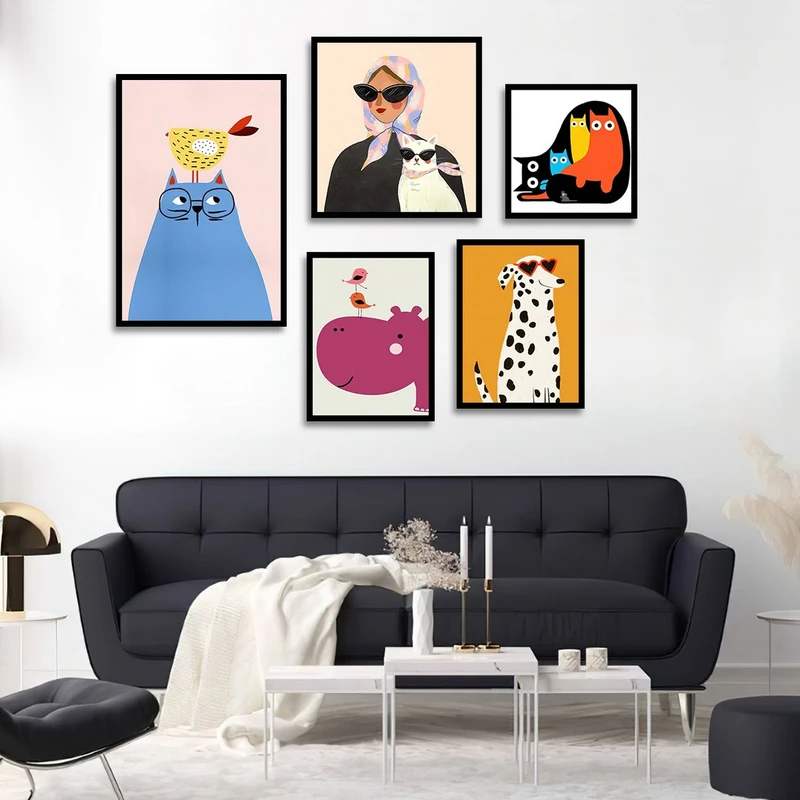 تابلو بکلیت طرح نقاشی مدرن مدل شاین اکلیلی B-1469 مجموعه 5 عددی