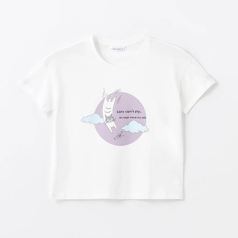 ست تی شرت و شلوار زنانه ال سی وایکیکی مدل سوپر پنبه catty