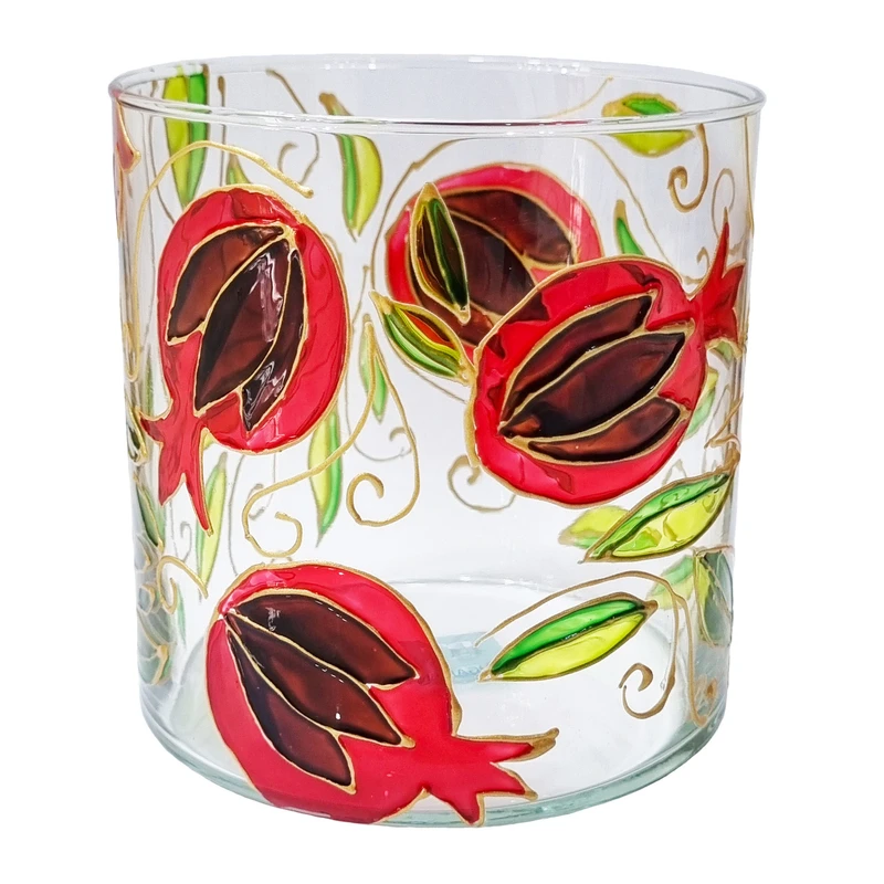 جاشمعی شیشه ای مدل انار کد 02