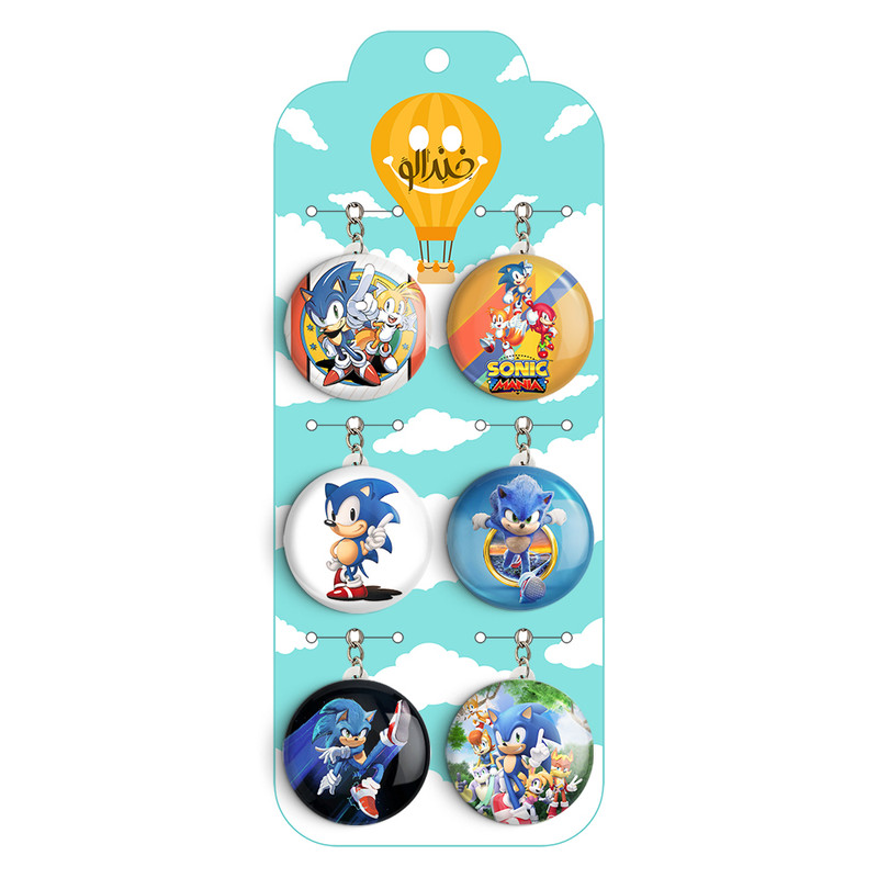 جاکلیدی خندالو طرح سونیک کد 4A مجموعه 6 عددی جاکلیدی خندالو طرح سونیک کد 4A مجموعه 6 عددی