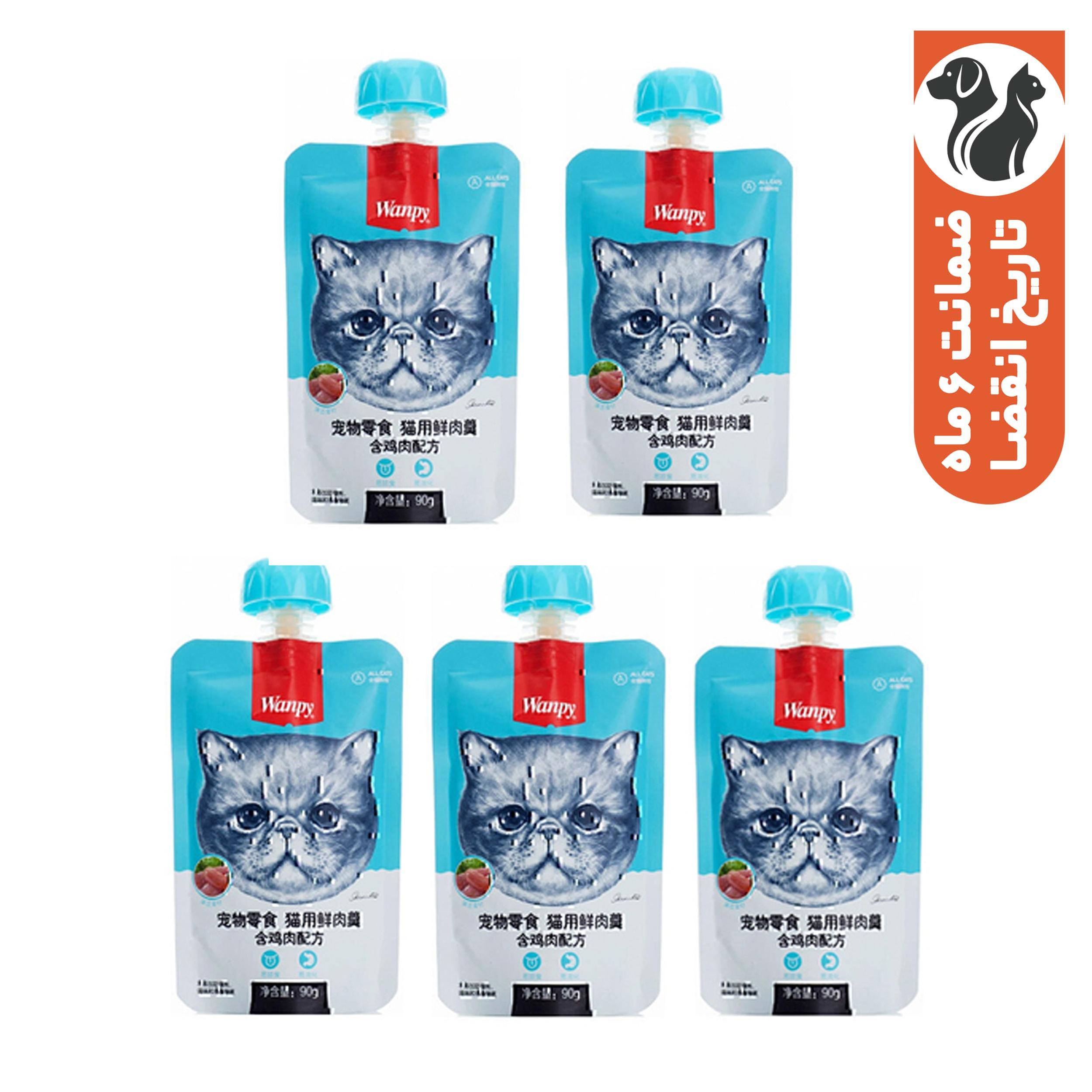 تشویقی گربه ونپی مدل مرغ وزن 450 گرم بسته 5 عددی