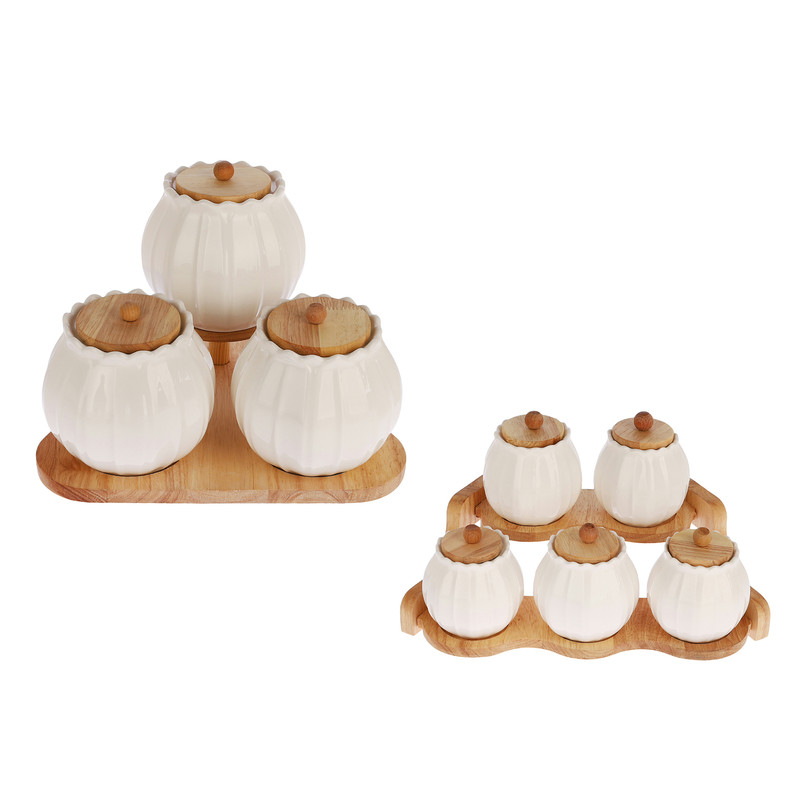 ست پاسماوری 8 پارچه لاریسا مدل غنچه به همراه استند چوبی