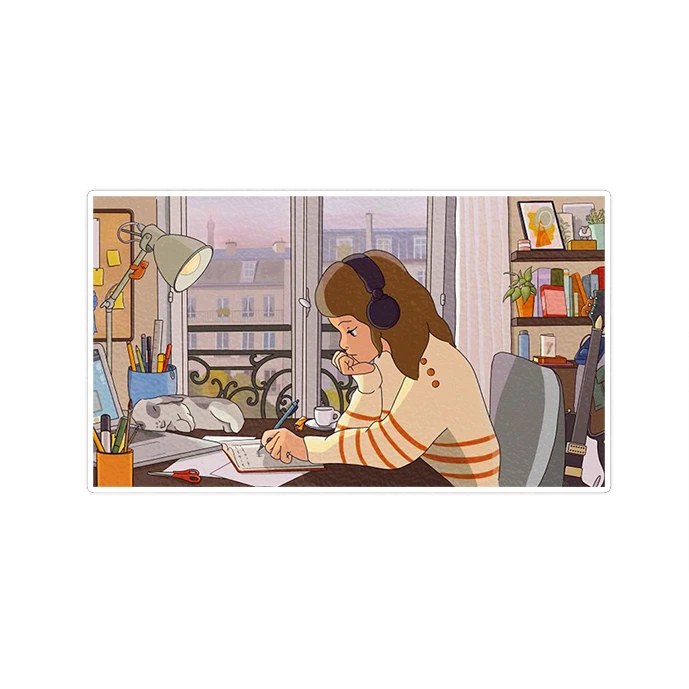 استیکر لپ تاپ ماسا دیزاین طرح Lofi مدل STK1574