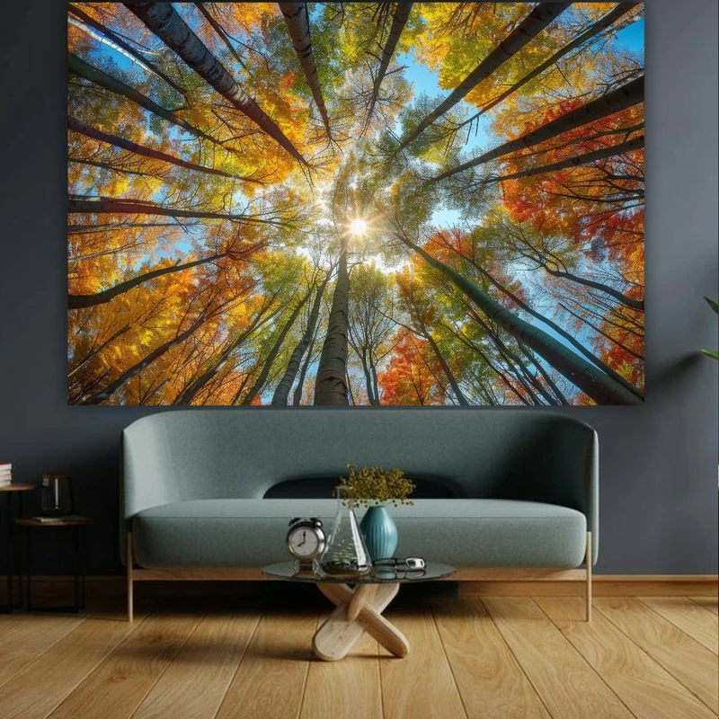  تابلو بوم طرح مخمل درخت مدل پاییزی کد BK22818