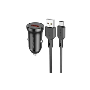 شارژر فندکی بروفون مدل BZ18 QC3.0 18W به همراه کابل تبدیل USB-C