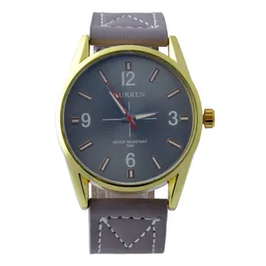 ساعت مچی عقربه‌ای مردانه مدل مدرن بند چرمی کد WHM_143