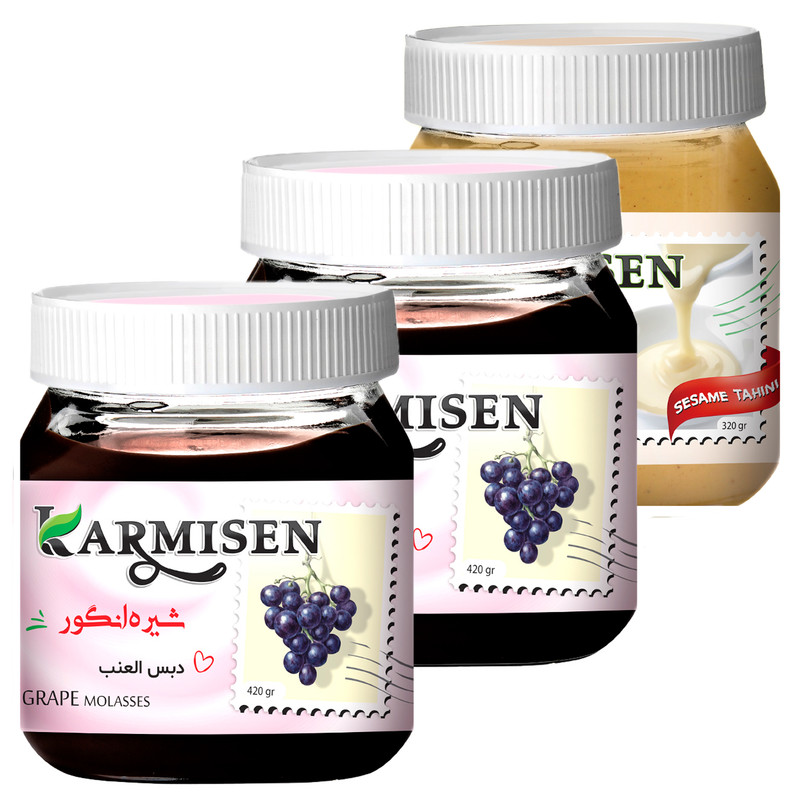  شیره انگور و ارده ممتاز کارمیسن - 420 گرم مجموعه 3 عددی