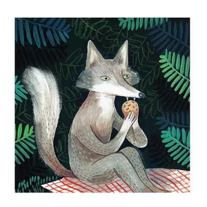 تابلو کودک و نوزاد طرح گرگ و میوه کد wkt93