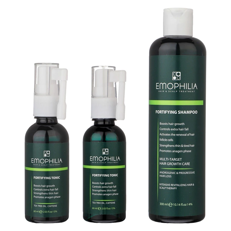 مجموعه ضد ریزش مو اموفیلیا مدل Trichogen حجم 300 میلی لیتر بسته 3 عددی