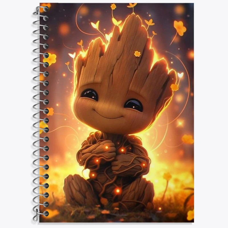 دفتر زبان 50 برگ خندالو مدل سه خط طرح گروت (Groot) کد N1851