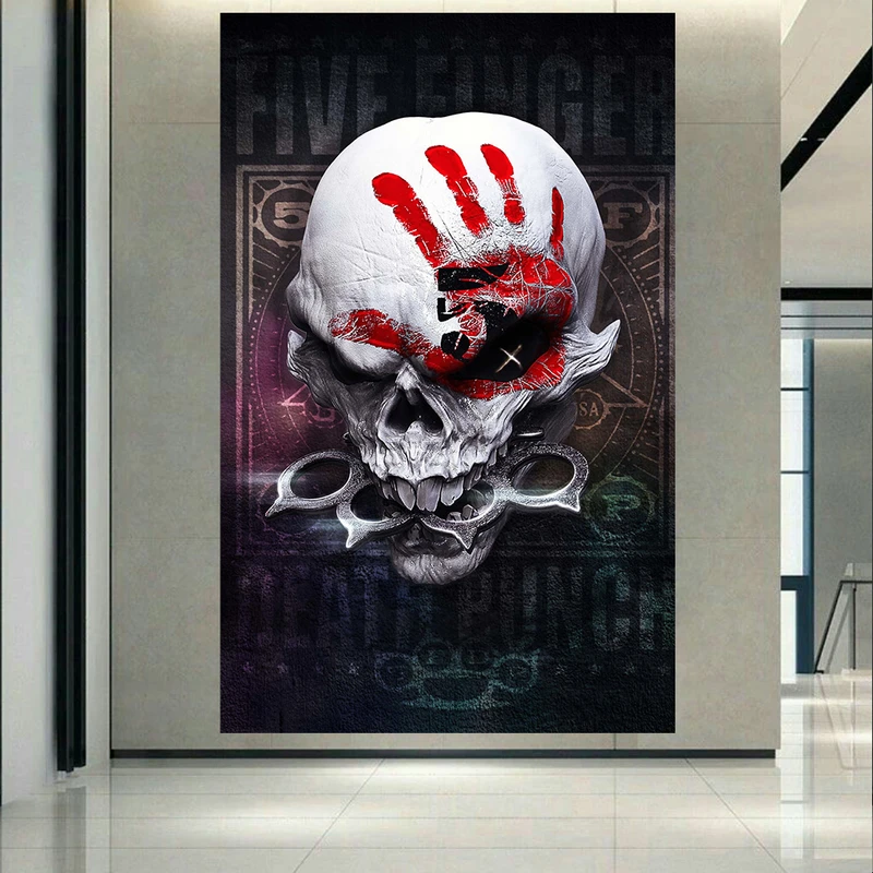 استیکر طرح جمجمه مدل five finger death punchکد AR41115