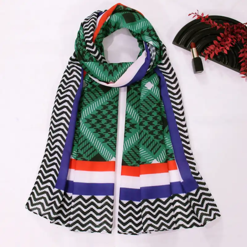 شال زنانه مدل نخی پاییزی طرح پیچازی لوزی جدید کد ana-2751