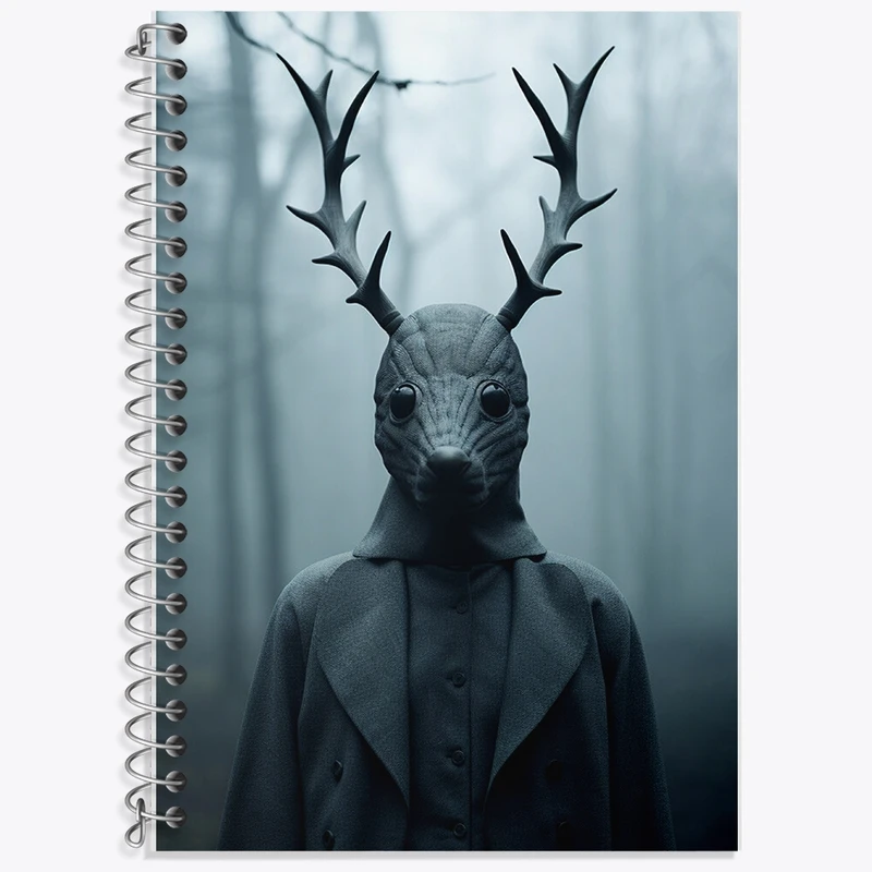 دفتر زبان 50 برگ خندالو مدل دو خط طرح صورتک گوزن  کد F483