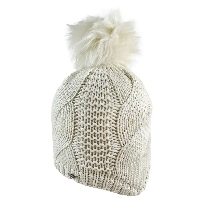 ست کلاه و شال گردن و دستکش بافتنی بچگانه اندلس مدل 65003 رنگ کرم