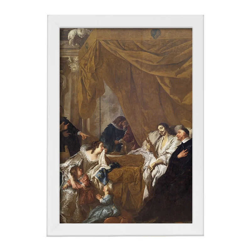 تابلو خندالو مدل نقاشی وینسنت در بستر مرگ لویی سیزدهم اثر ژان فرانسوا دو تروی کد F12314