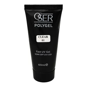 پلی ژل کاشت ناخن اسر مدل Clear 01 حجم 60 میلی‌لیتر