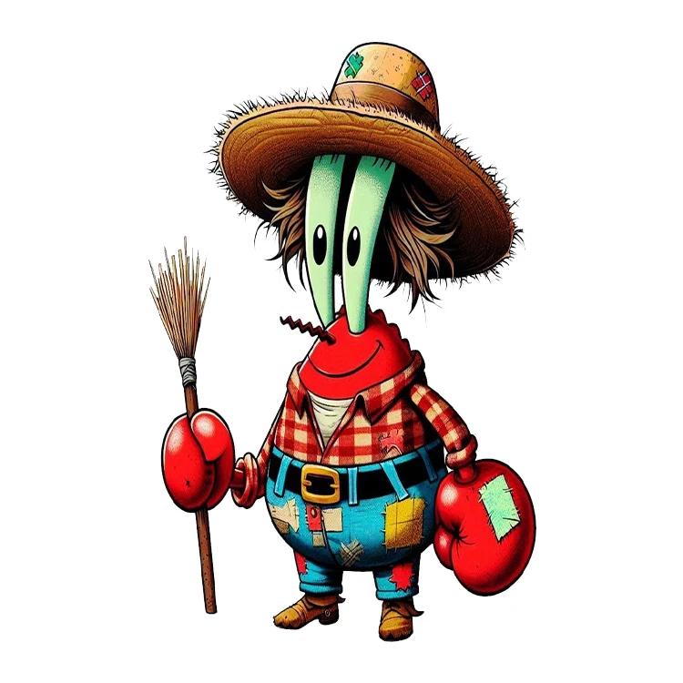 استیکر پارچه و لباس پاد آفرین مدل اقای خرچنگ کد 406